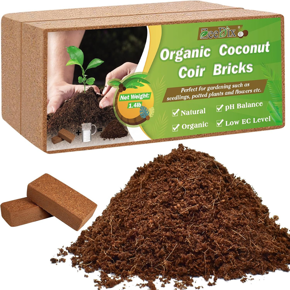 2 Pcs Premium Coconut Coir Compressed 100% Organic Coco Coir Brick