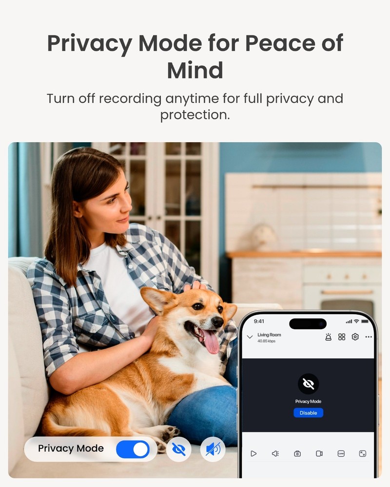 Reolink E1 4MP 360° PT WiFi Security Camera Indoor Crying Detection AutoTracking