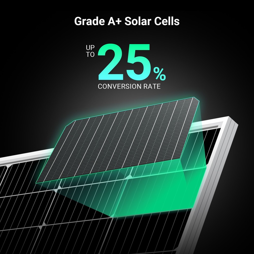 Open Box-HQST 200 Watt Solar Panel, 9BB Monocrystalline Solar Panels