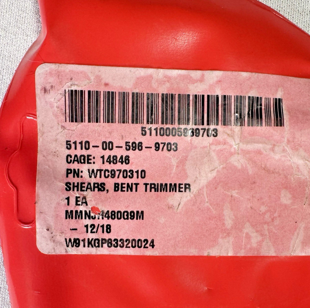 Wright Tool Co. Industrial Bent Shears 10" 9703 ITALY