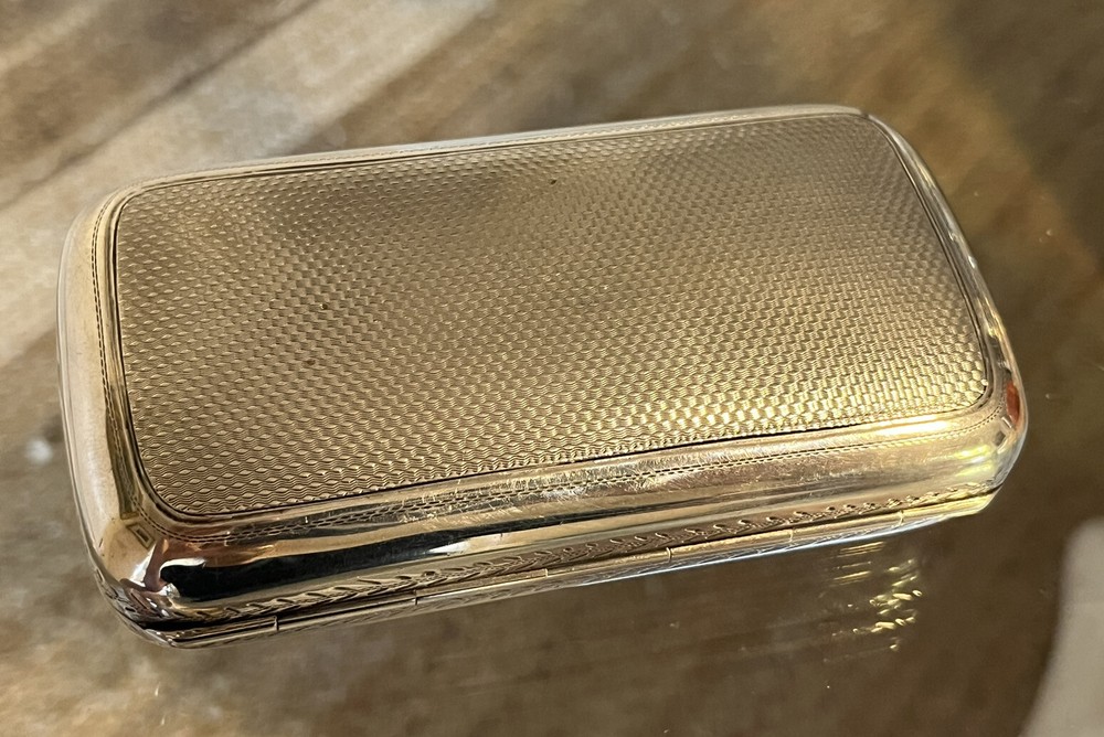 George Unite Sterling Silver Box Case Birmingham 1878 Engine Turned No Monogram