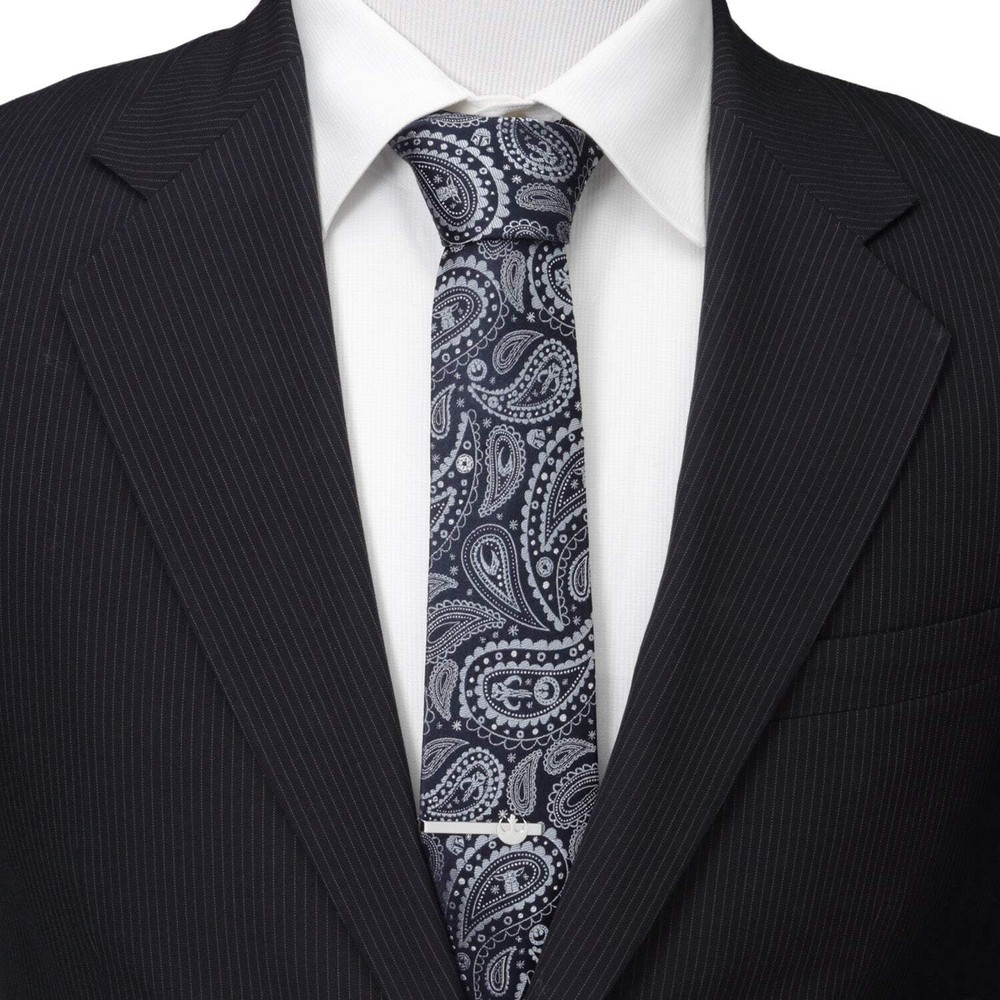 Star Wars Mandalorian Blue Paisley Tie