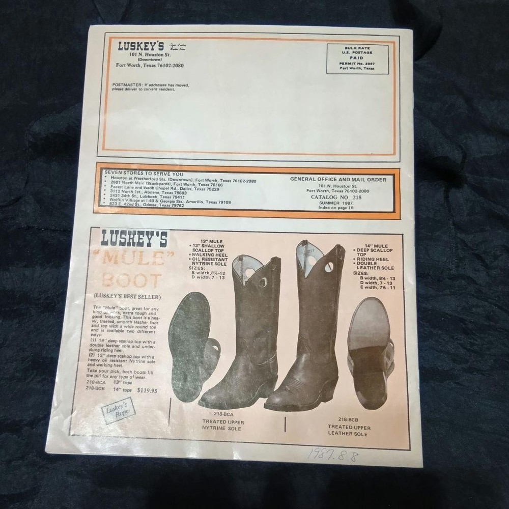 80s Western Catalog LUSKEY Levi