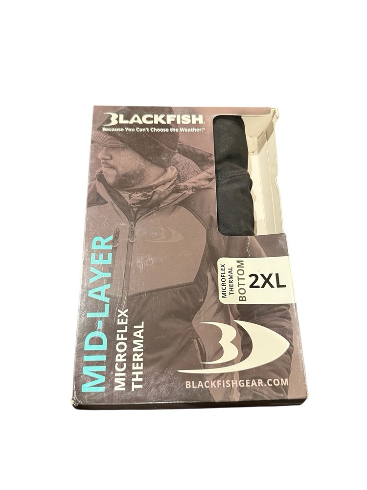 BLACKFISH Microflex Midlayer Thermal Bottom 2XL, XXL, Moisture Wicking, Black