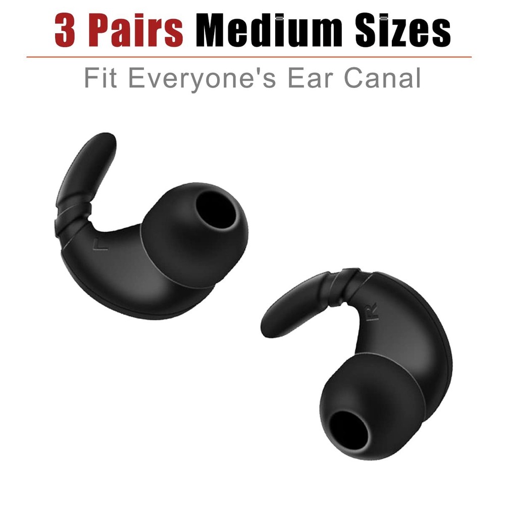 Luckvan Silicone Ear Hooks for Beats Studio Buds Tips M, Black-Earhook