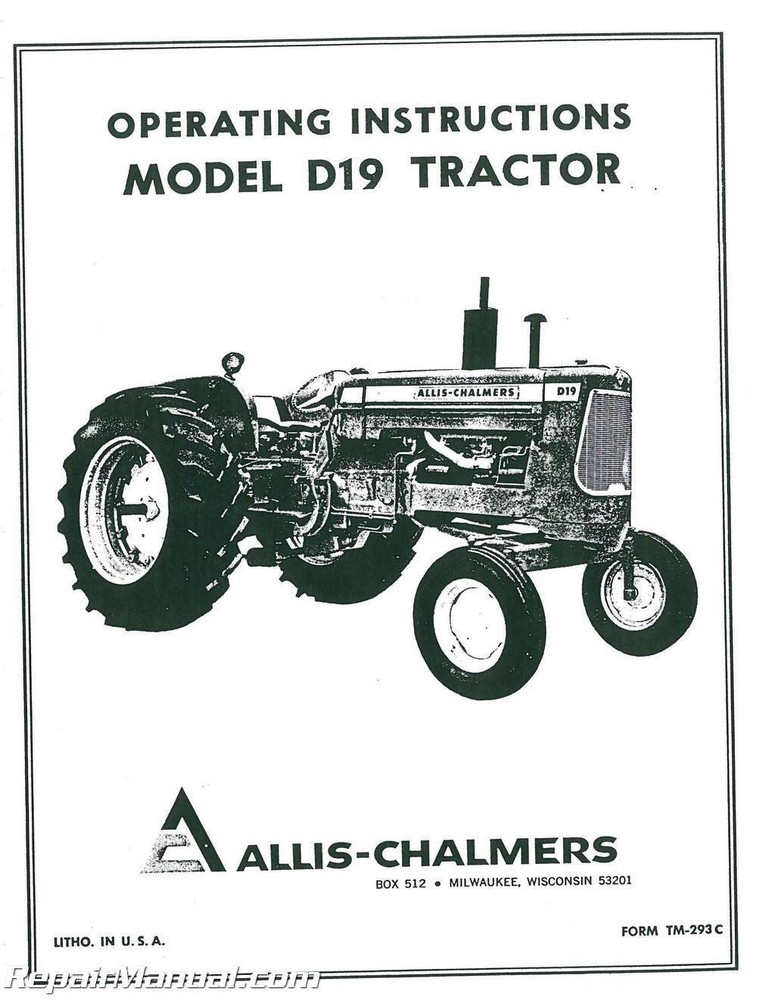 Allis-Chalmers D-19 Tractor Operators Manual