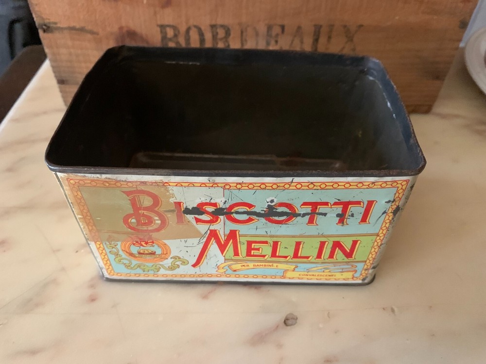vintage MELLIN COOKIE TIN BOX