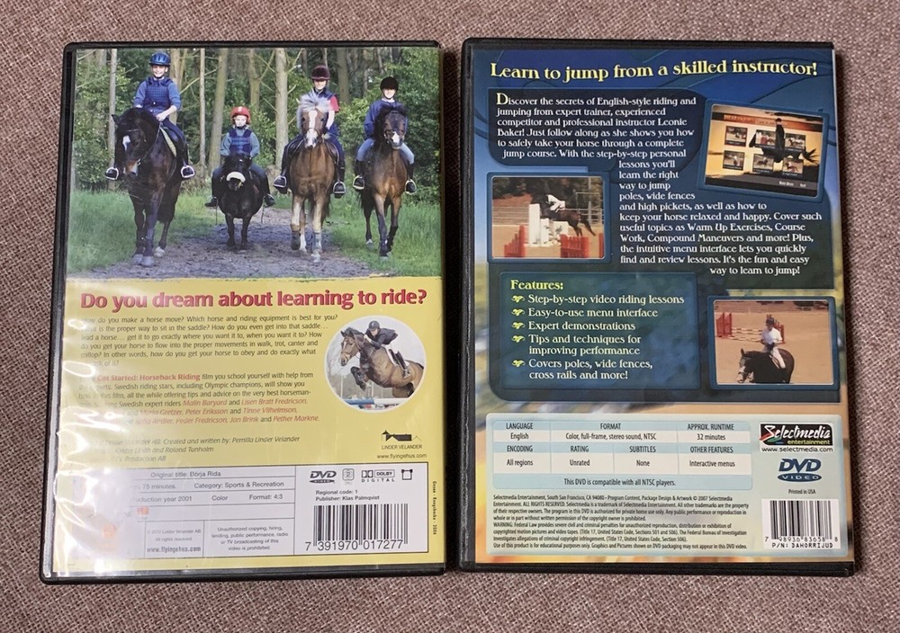 LEARN HORSEBACK RIDING Step by Step Ride & Jump Secrets Get Started Lot 2 DVDs
