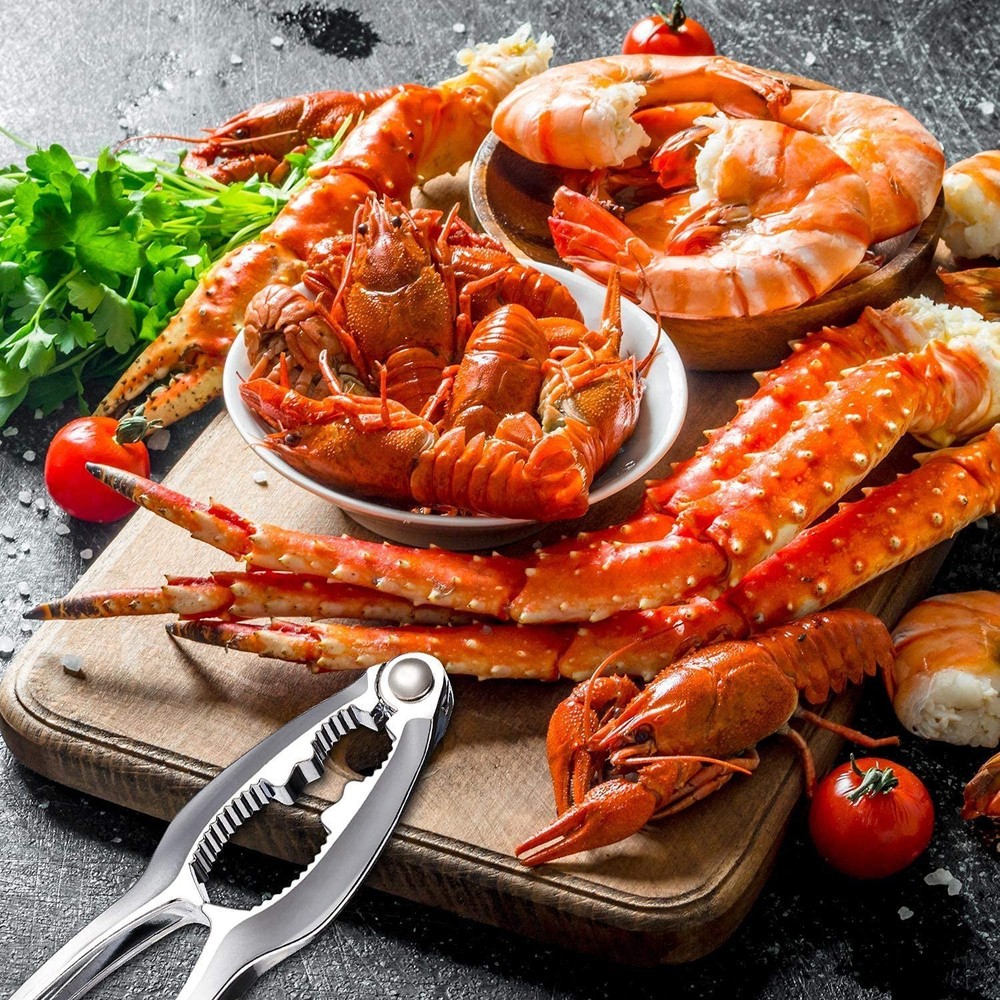 24 Pcs Crab Crackers and Tools, Heavy Duty Nut Crackers Seafood Tools Silver