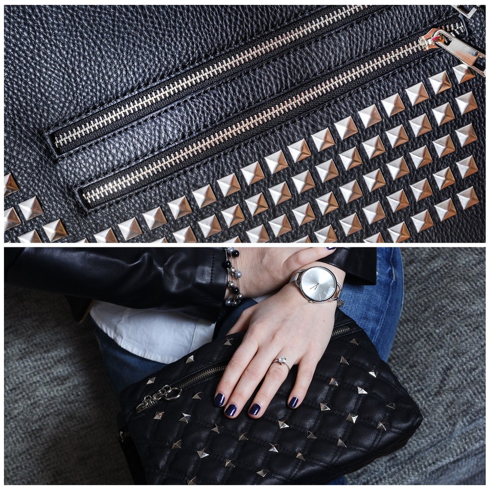 100Pcs Square Pyramid Rivets, 10mm Two-Jaw Studs Spikes (Blue)