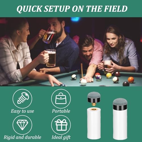 10Sets Pool Cue Tips Replacement Kit, No Glue Pool Cue Tips with White