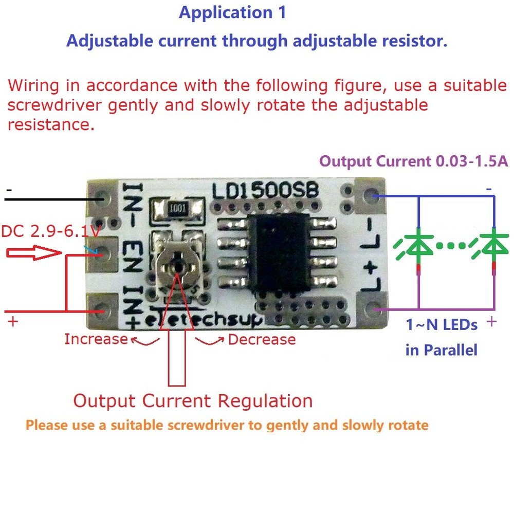 Adjustable 28-1500mA Output Current High Brightness LED Constant Current Driver