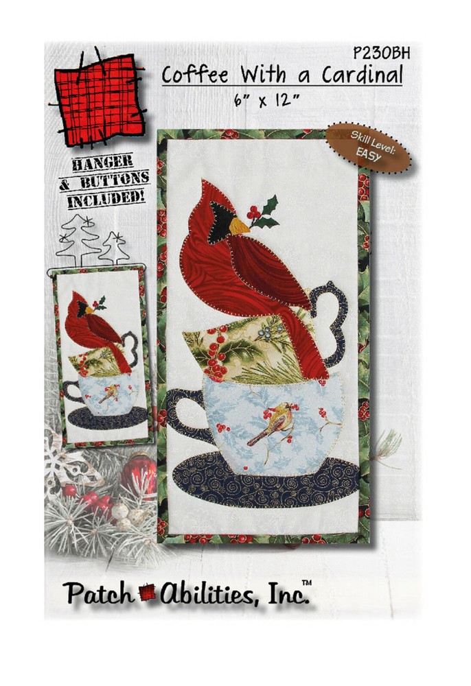 Patch Abilities Coffee With a Cardinal Pattern with Hanger and Buttons