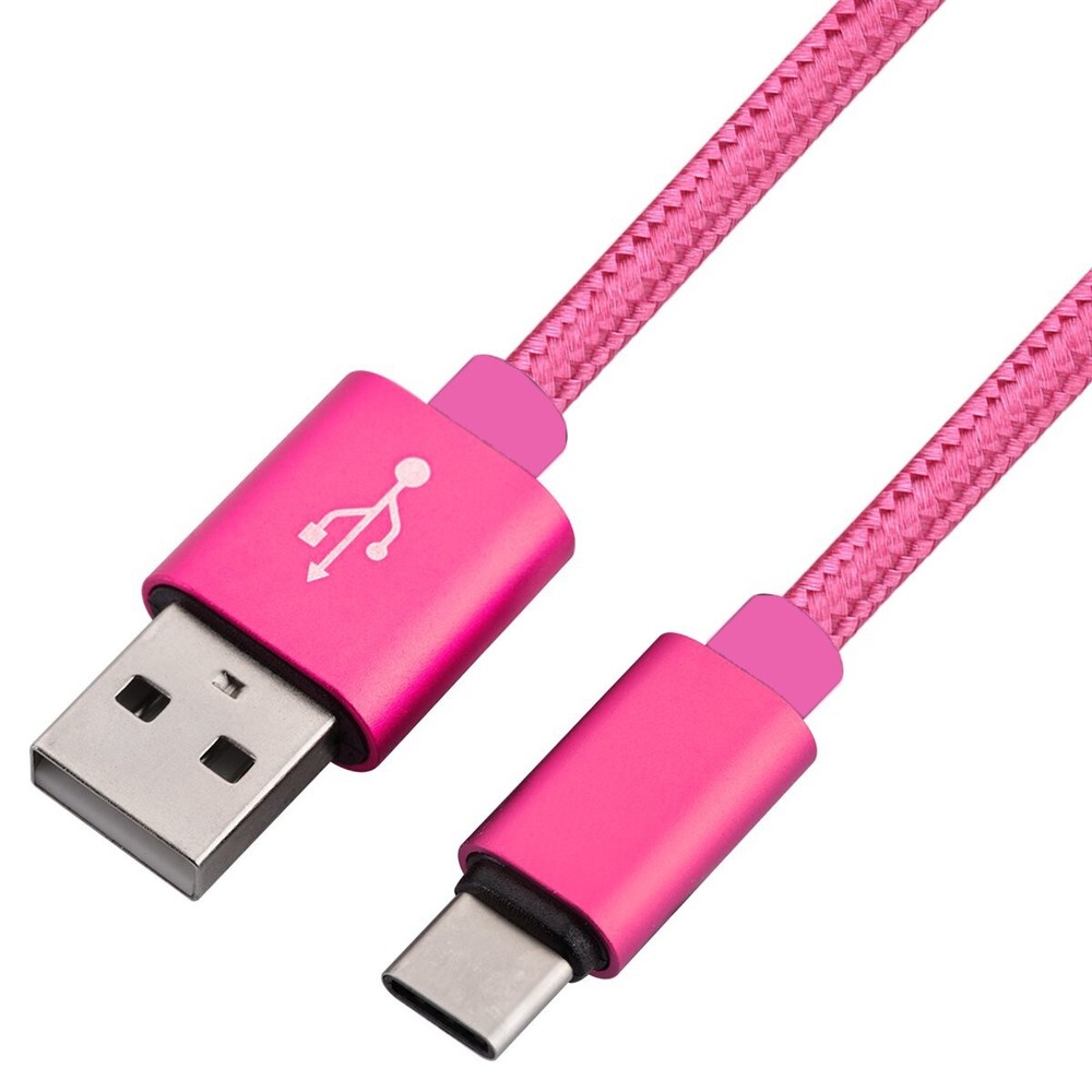 3-Pack USB to USB C Type C Fast Charging Data SYNC Charger Cable Cord 6FT Pink