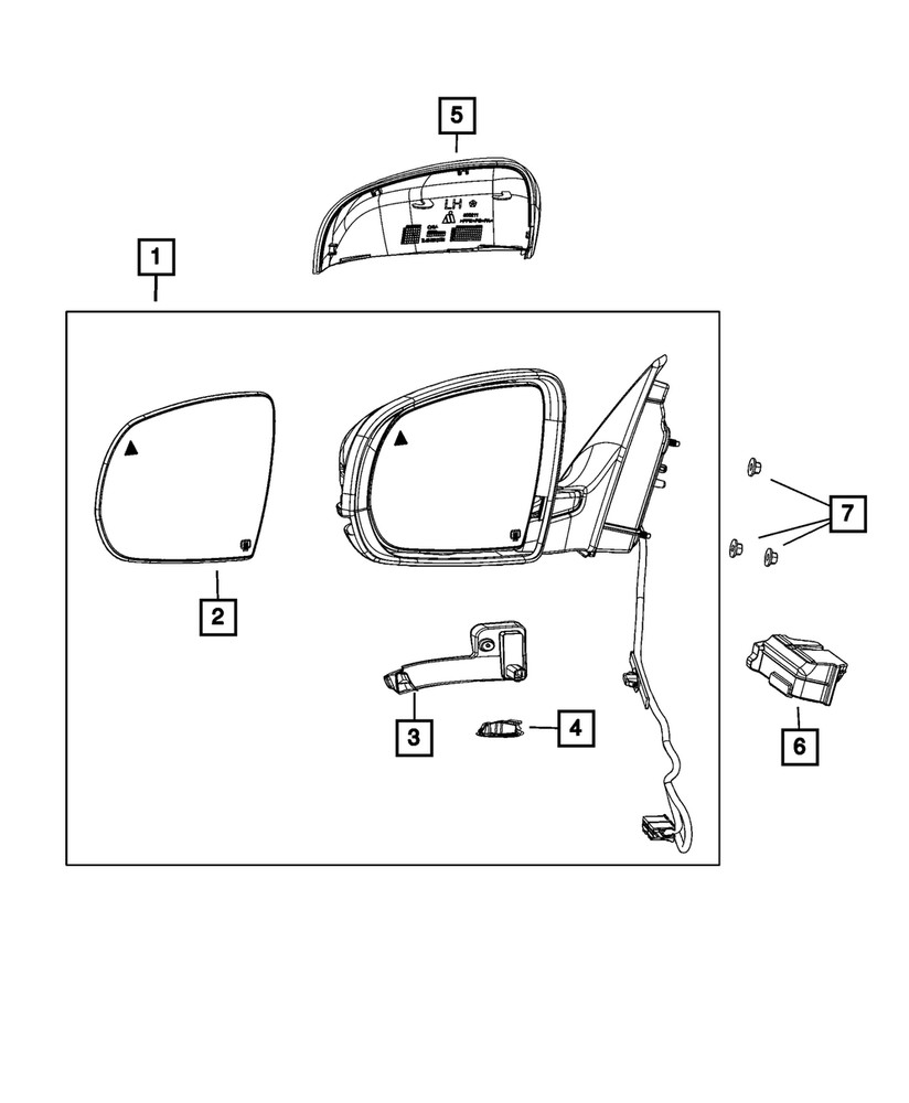 Genuine Mopar Mirror Cap Right 68228908aa