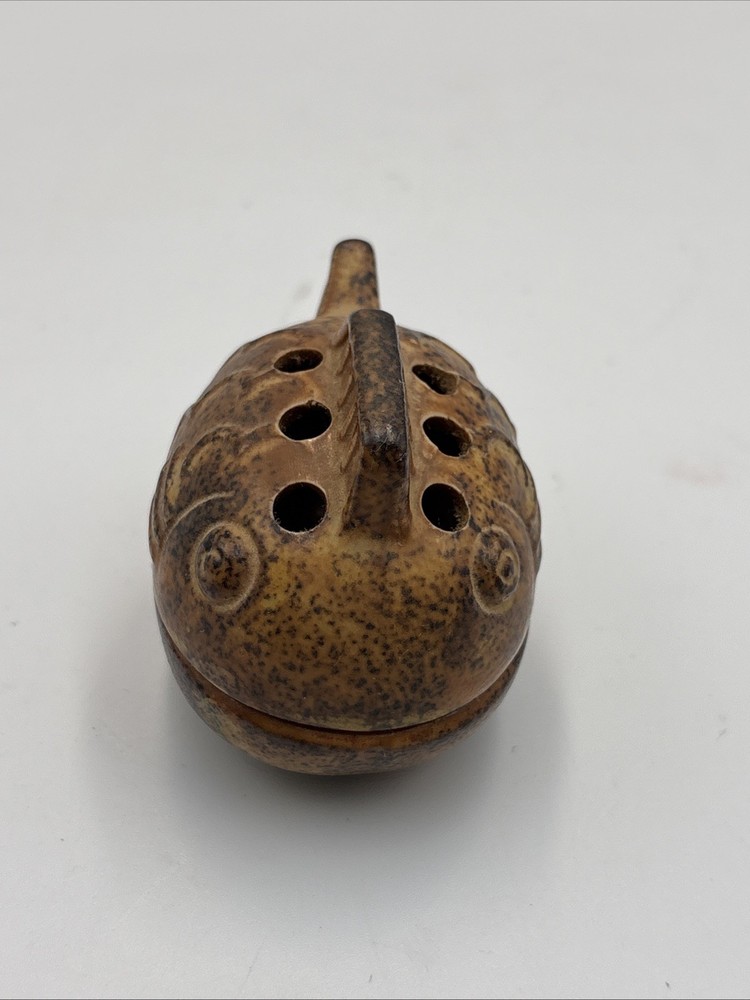 Vintage Fish Design Incense Burner Pottery Rustic Decor Nautical Theme