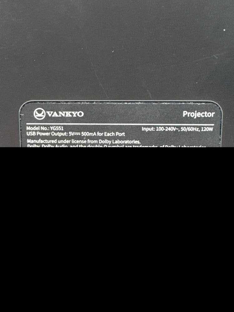 VANKYO YG551 Home Theater Projector White HDMI USB Projector