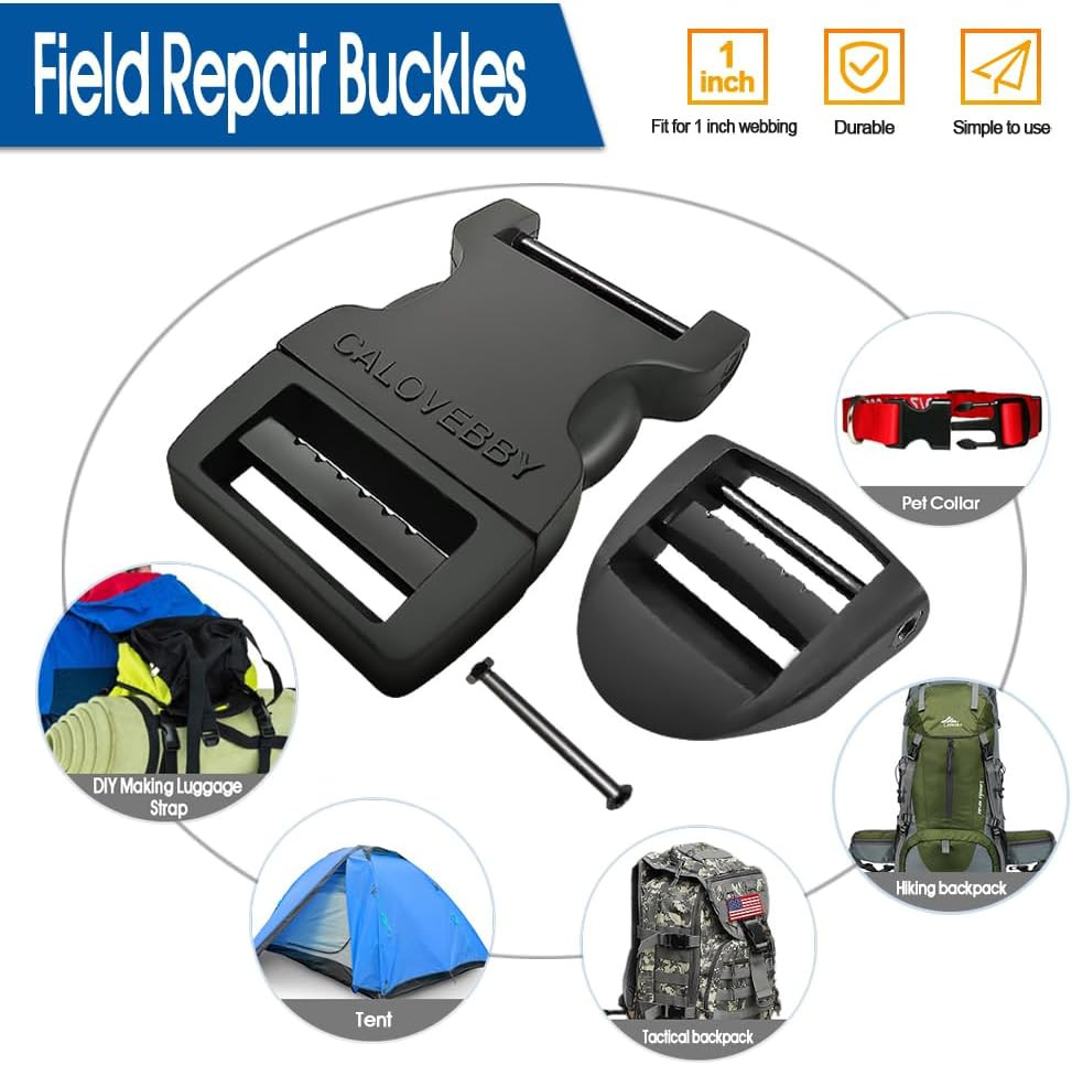 1" Buckle Quick Side Release Buckle,Adjustable No Sewing Clip,Plastic Replacemen