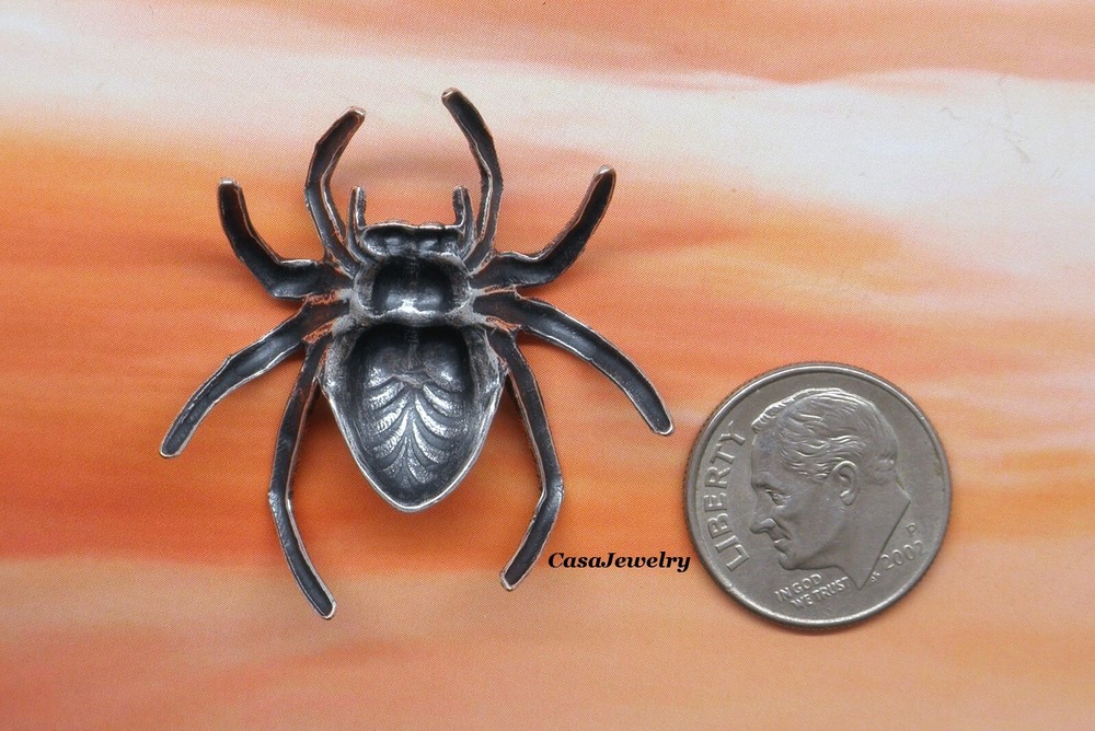 #4133 SMALL ANTIQUED STERLING SILVER PLATED SPIDER COMPONENT - 1 Pc