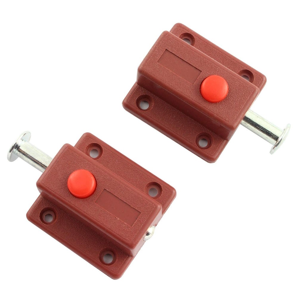 JCBIZ 6pcs Spring Loaded Press Button ABS Plastic Bolt Sliding Lock Barrel...