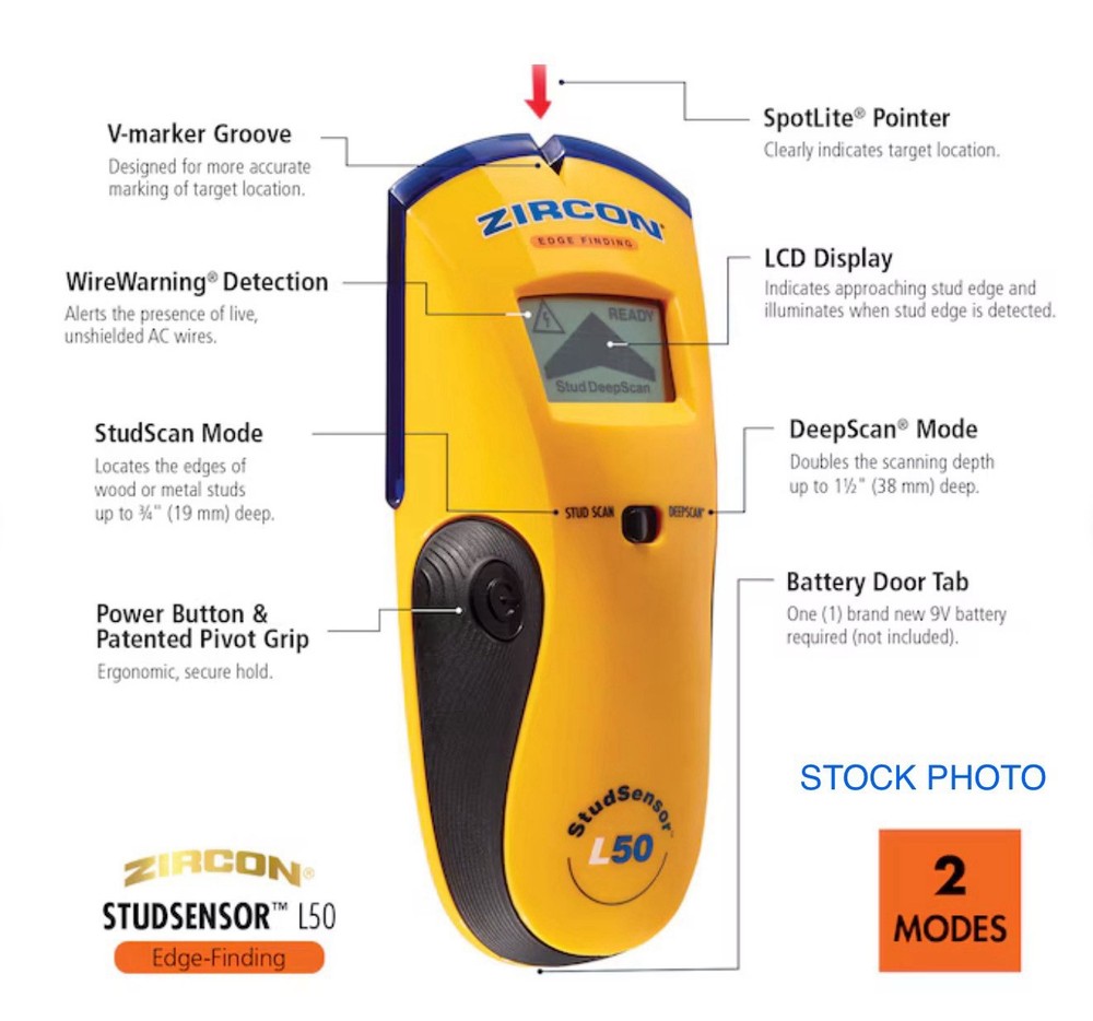 ZIRCON Edge Finding Electronic StudSensor (L50)