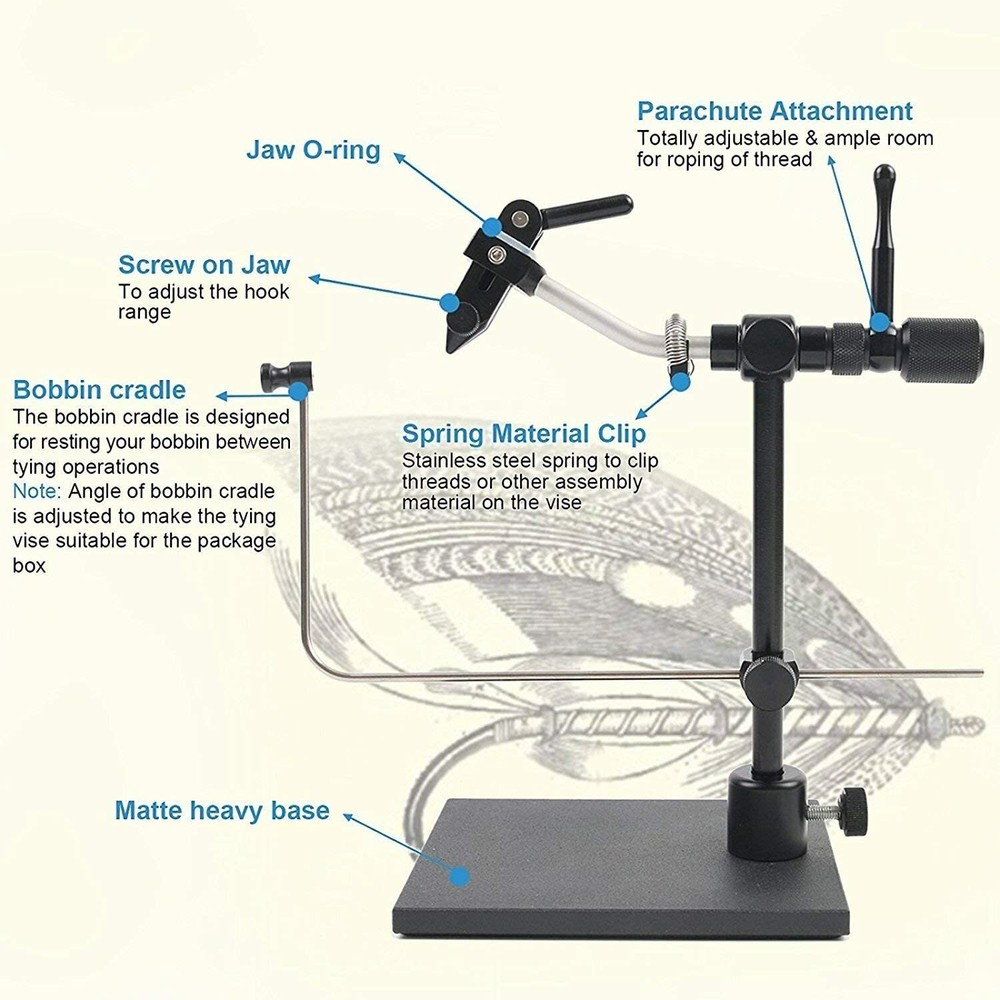 Rotary Fly Tying Vise Alloy Fly Tying Tools Kit