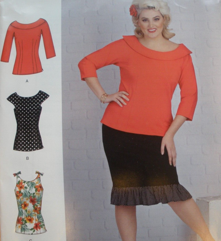 Simplicity Sewing Pattern S8884 R10134 Tops Womens Size 20W-28W Uncut