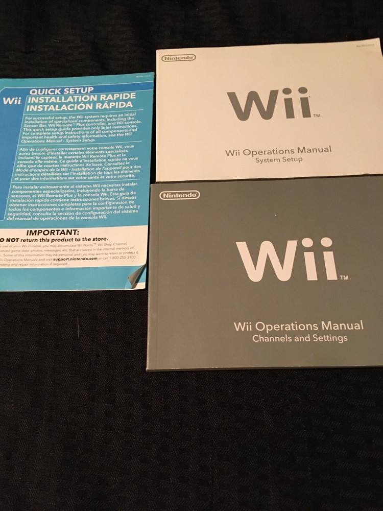 Nintendo Wii Original Console Operations Manuals & Setup Guides
