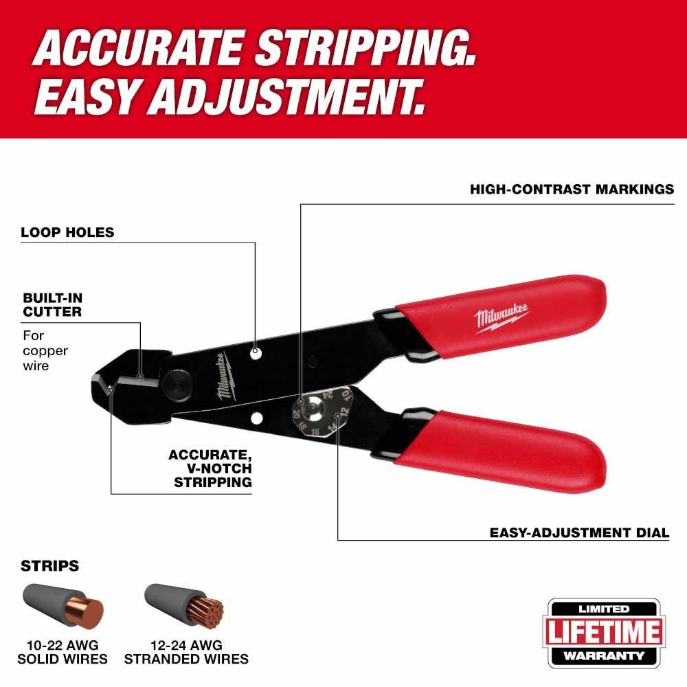 Milwaukee 48-22-3040 Adjustable Compact Wire Stripper & Cutter