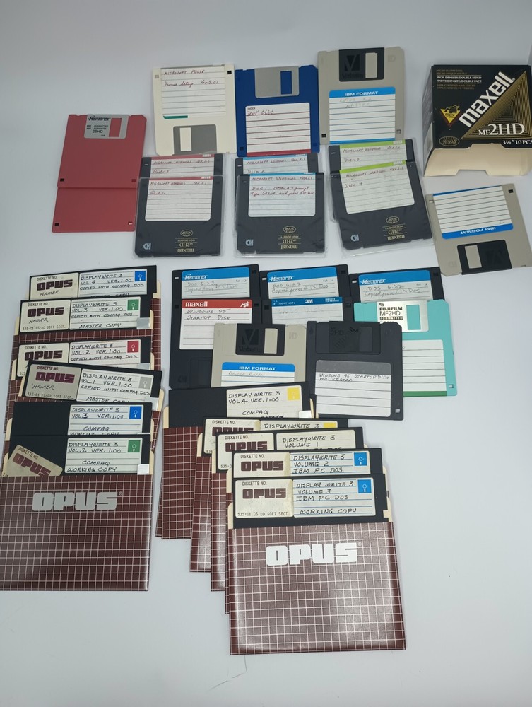 lot of vintage computer disk
