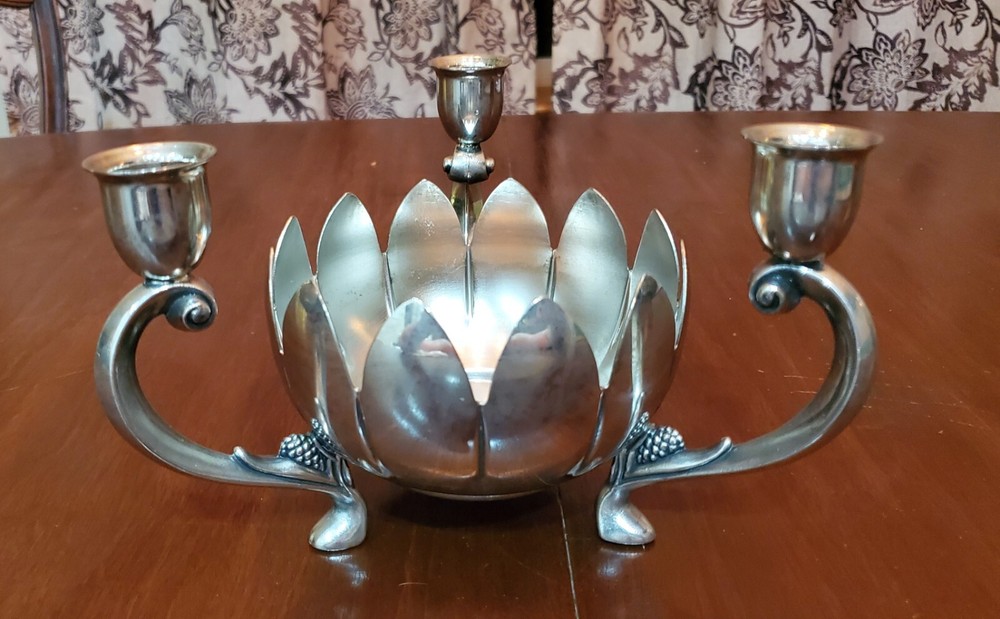 Vintage Silverplate Center Piece Candle Holder