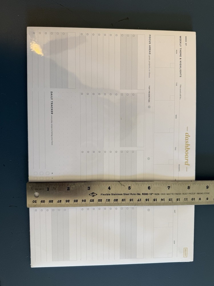 Ink+Volt Weekly Dashboard Desk Pad Planner Letter Size with Task Tracker