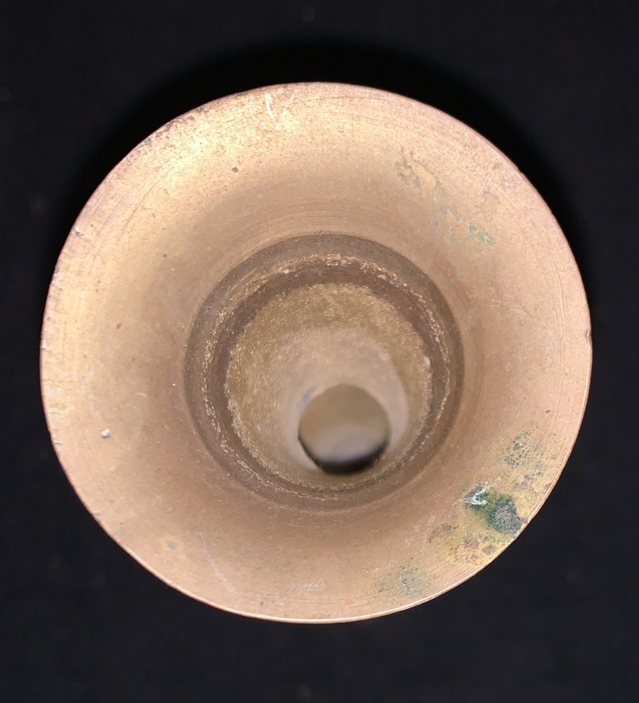 Vintage Solid Brass Small Vase 6 Inch - Etched