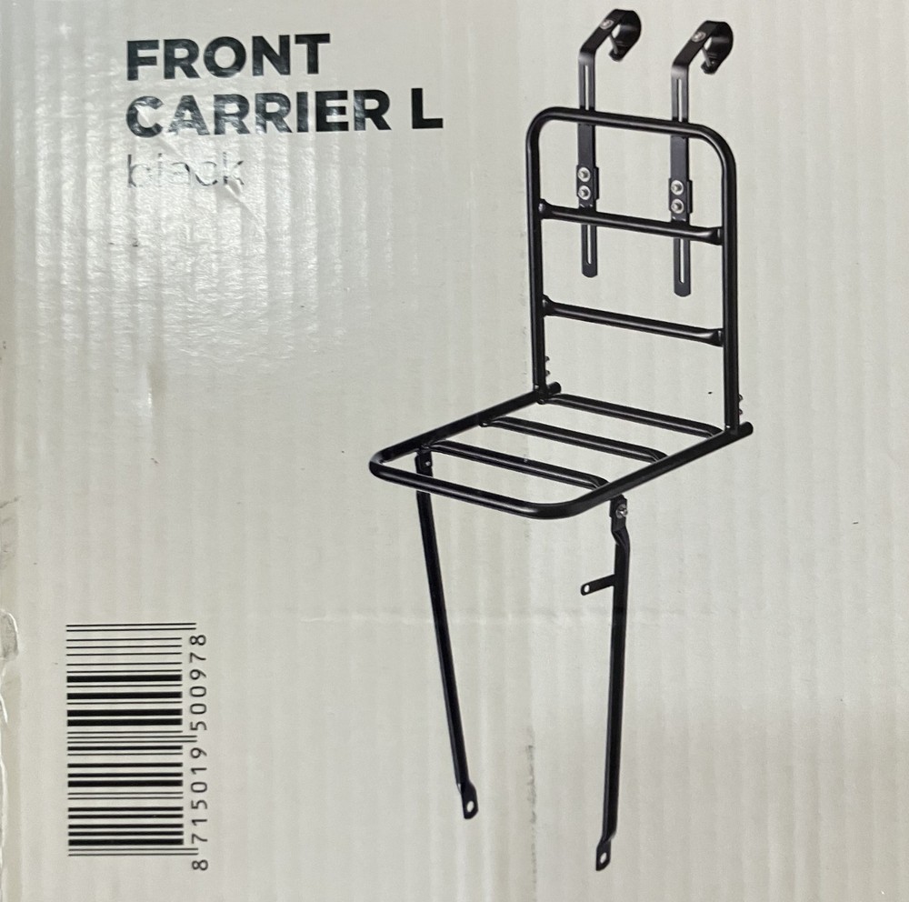 Basil Front Carrier Large Black Front Axle Mount w/Hardware 10kg Load Capacity