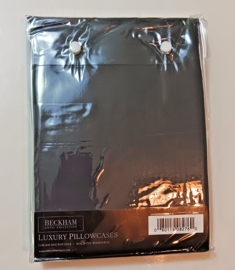 NEW Beckham Hotel Collection 4 Pack Soft Microfiber Pillow Cases -Gray