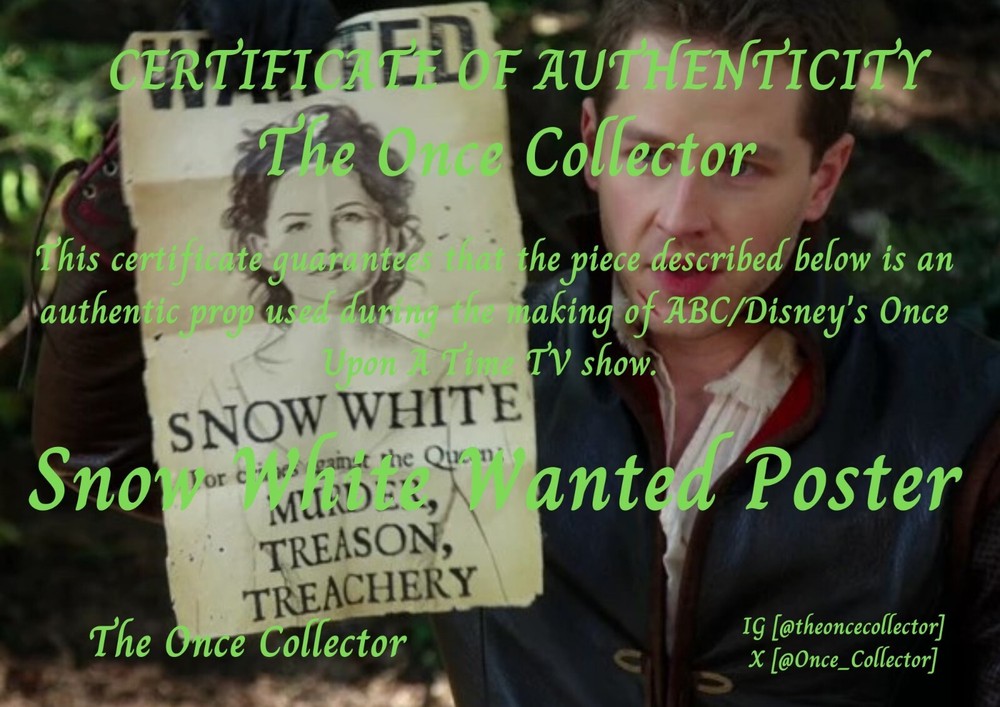 ONCE UPON A TIME Snow White Wanted Poster