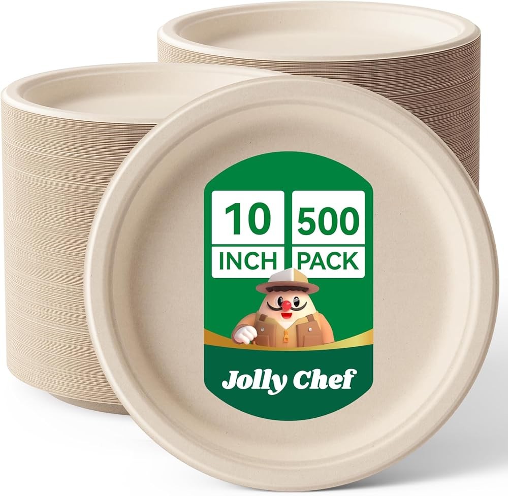 J CHEF postable Heavy Duty Plates 𝟭𝟬 𝗜𝗻𝗰𝗵 [𝟱𝟬𝟬 𝗣𝗮𝗰𝗸]