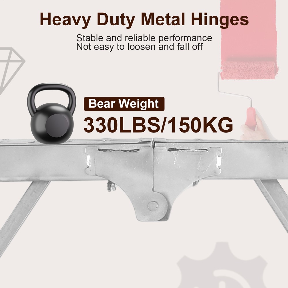 Work Platform Adjustable Height Portable Scaffolding Platform 330 lb Load