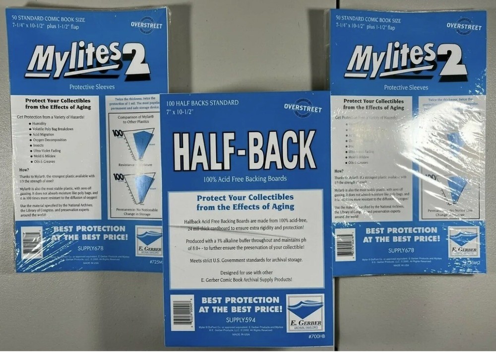 100 E. Gerber Mylites 2 & Half Backs Set - Standard Comic 725M2 700HB