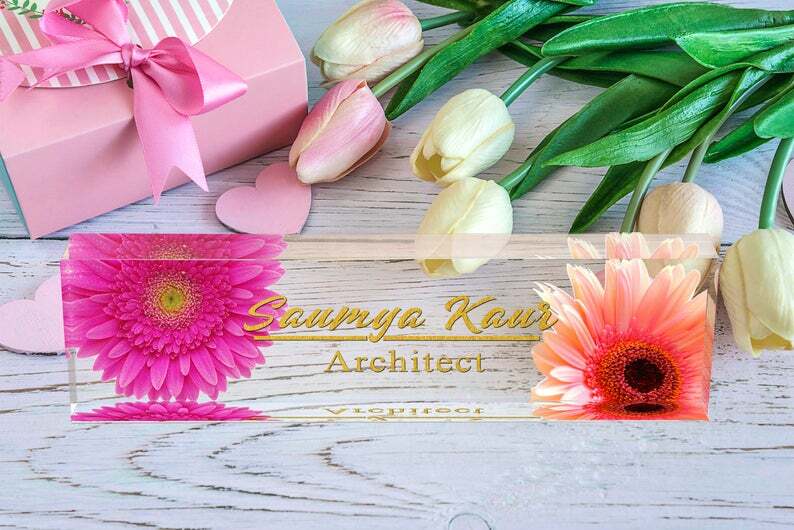 Acrylic Desk Personalized Name Plate for Custom Office Decor