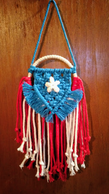 Cotton Macrame Puerto Rico Flag