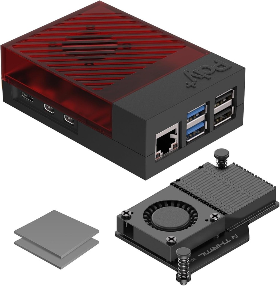 Argon Poly+5 Raspberry Pi 5 Case with Active Cooler | Pi 5 case, Pi 5 Active Coo