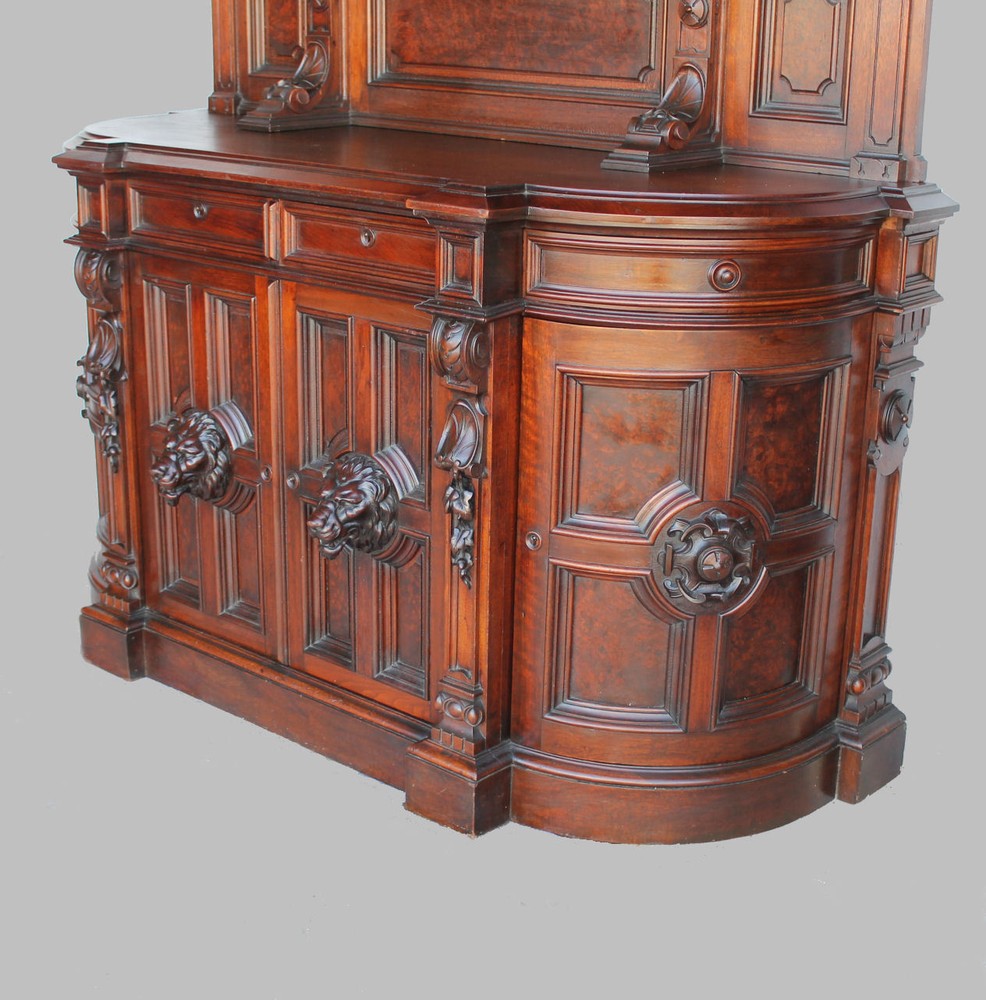 American Victorian Walnut Huntboard Sideboard Buffet - original finish