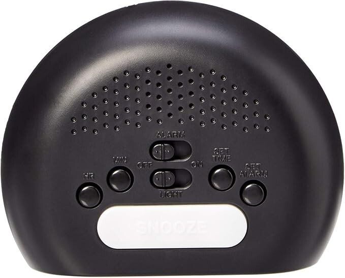 Digital Oval Alarm Clock with Battery Backup & LED Display, Black