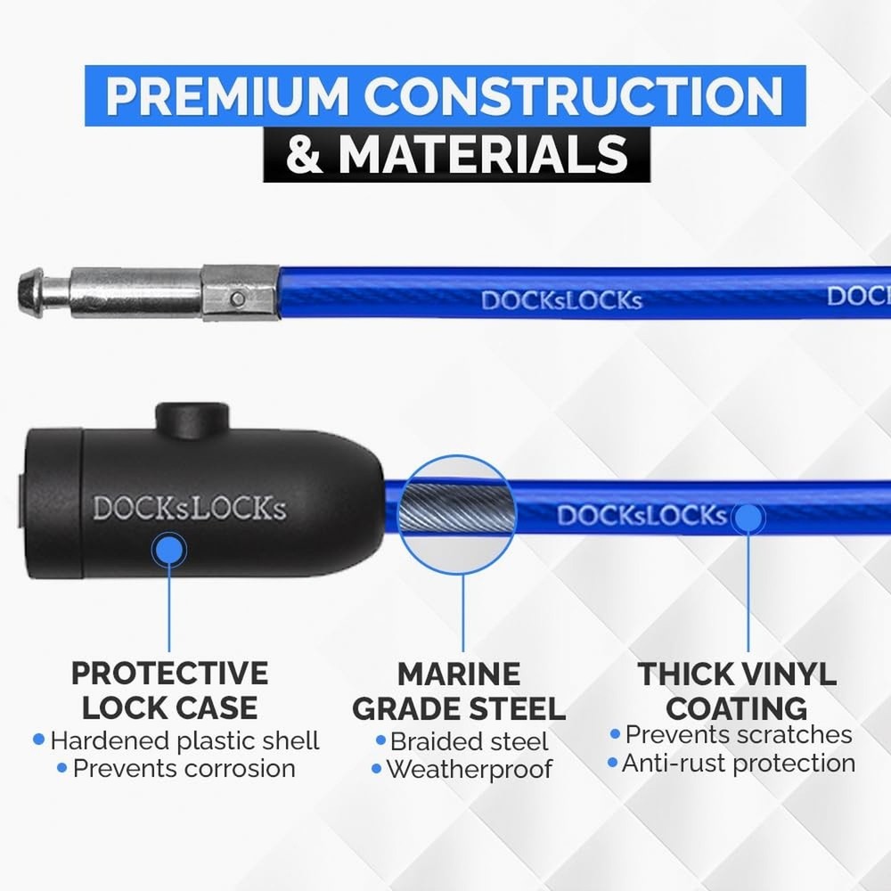 Coiled Security Cable with Key Lock (5’, 10’, 15’, 20’ o