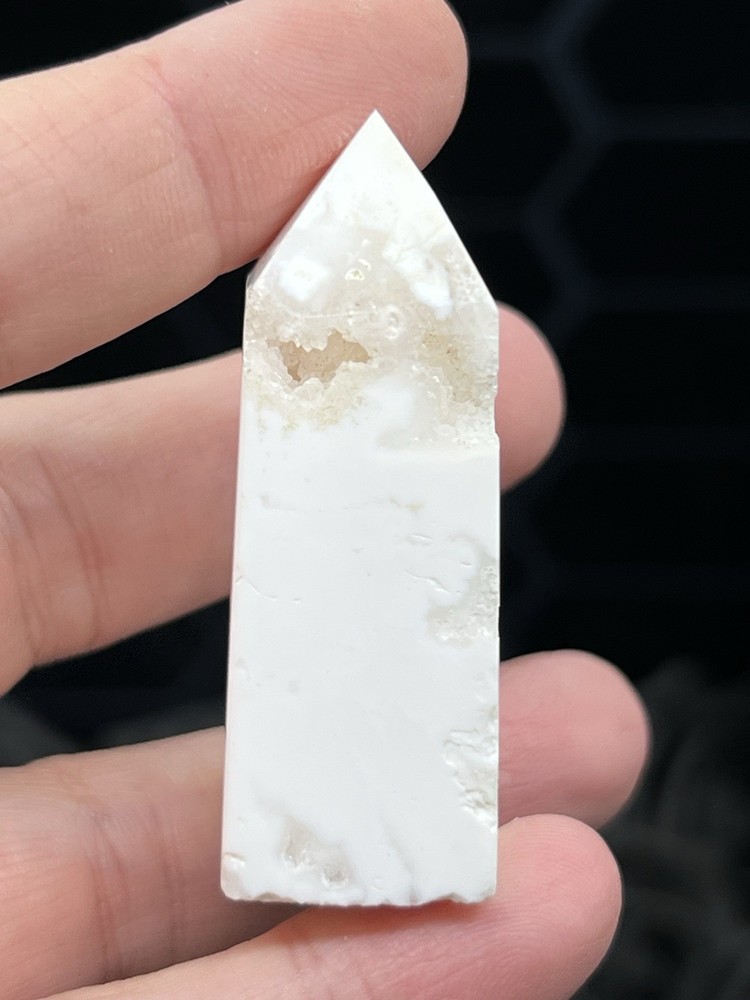 Natural White Agate Points Druzy L@@K Free ship & Gift