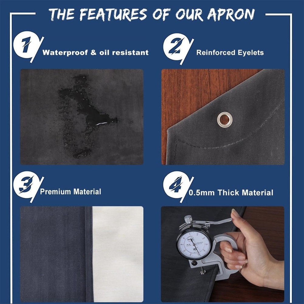 Neoprene Apron - 35’’ X 45’’ Plus Size Rubber Aprons Off