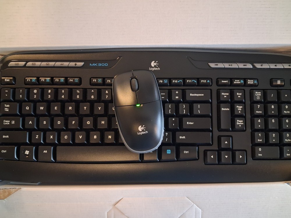 Logitech MK300 Wireless Desktop Keyboard Mouse Replacement, No Receiver New/Ope