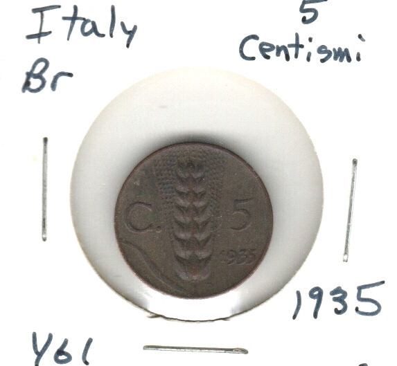Italy 5 Centisimi, Bronze, KM 61