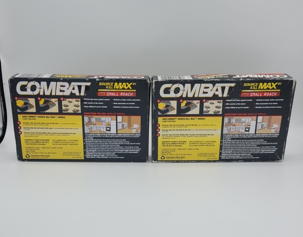 NEW! 2x Combat Quick Kill Formula Roach Killing Bait Stations 12 count Each